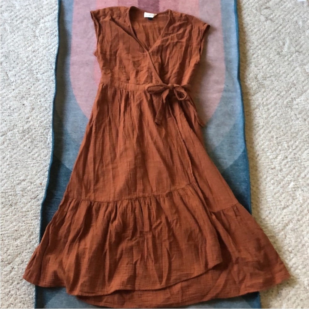 Universal Thread Fall Cotton Wrap Midi Dress - image 8